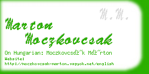 marton moczkovcsak business card